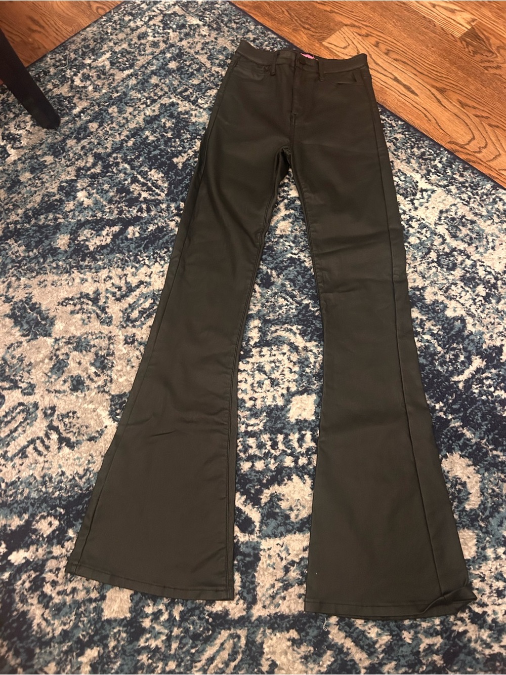 Edikted black leather jeans